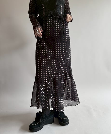 【USED】 Dot Pattern Long Skirt  /250412-007
