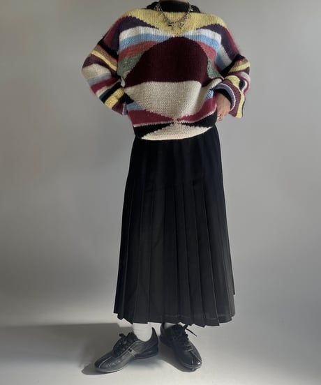 【USED】 Wool Pleats Skirt /250201-010