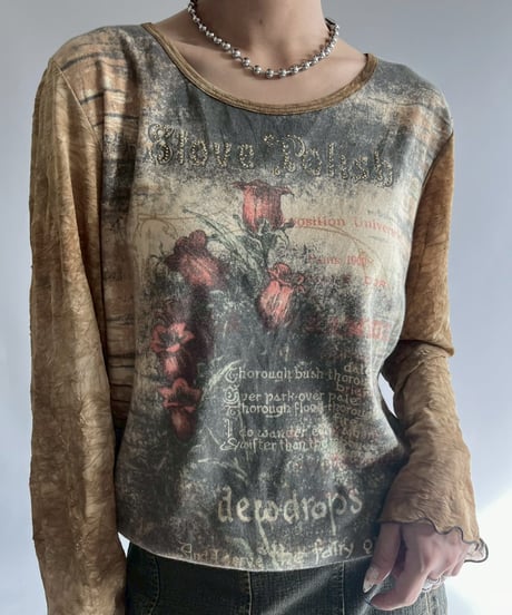 【USED】 Sheer Sleeve Design Top /251108-013
