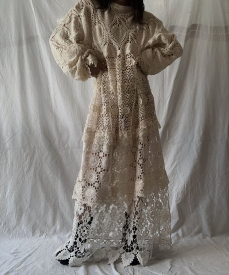 【RE;CIRCLE】 RE Crochet L/S One-piece/210611-027