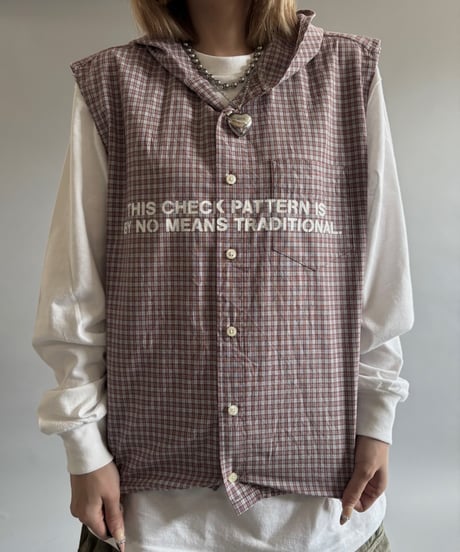 【RE;CIRCLE】 Stencil N/S Hooded Check Shirt  /  250911-002