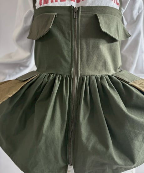 【RE;CIRCLE】RE U.S Military Rebuild Mini One-Piece Khaki / 260423-003