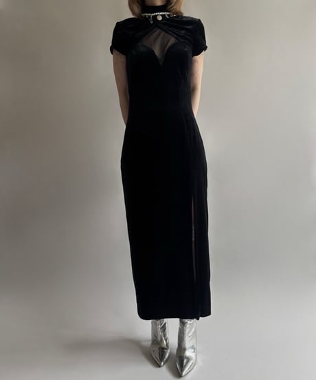 【USED】 Velour slit One-Piece  /250906-015