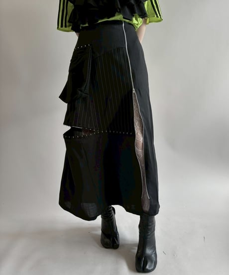 【RE;CIRCLE】 RE Suit Asymmetry Long Skirt/ 250717-010