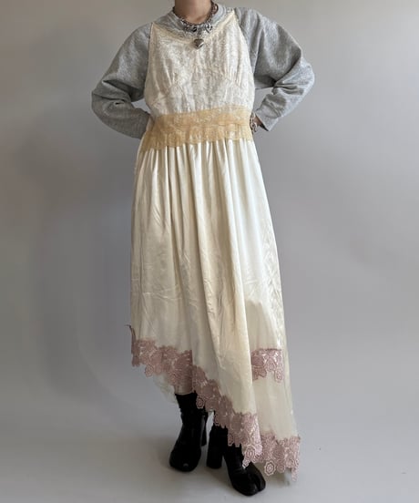 【USED】  Lace Patterned Camisole Long One-Piece /250104-015