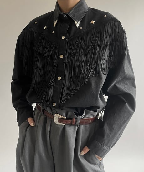 【USED】 Made in USA  Fringe Western Shirt /250301-006