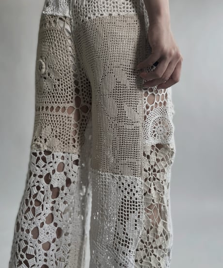 【RE;CIRCLE】 RE Crochet Patchwork Pants / 220623-026