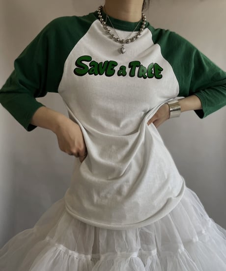 【USED】 S/S Save a tree raglan T-shirt / 230603-007