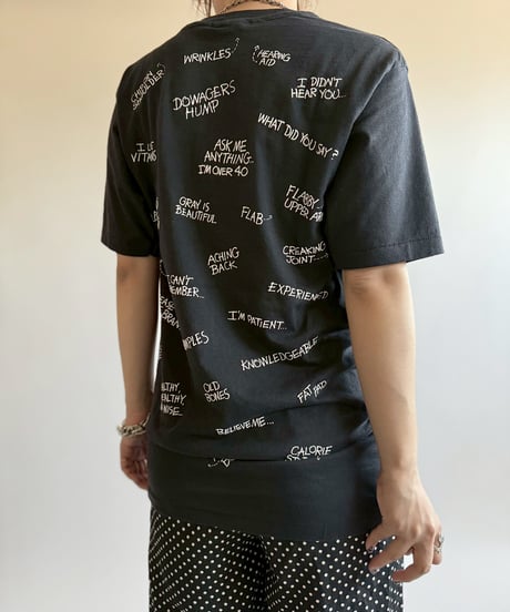 【USED】  Made in USA 89's Hanes Positive Word  T-Shirt/250510-045