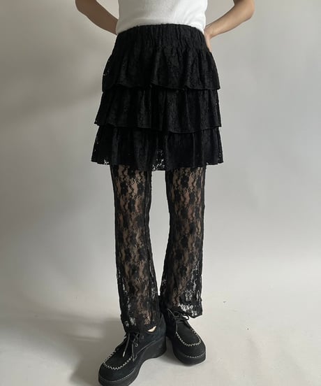 【USED】 Lace Pattern Flare Pants /250213-010