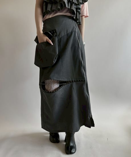 【RE;CIRCLE】 RE Suit Asymmetry Long Skirt/ 250717-007