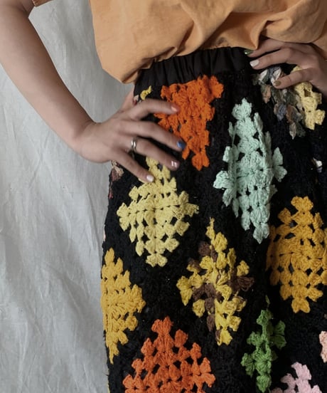 【RE;CIRCLE】 RE Granny Knit Long Skirt①/210421-013