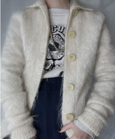 【USED】 Acrylic Knit Cardigan/ 220120-051