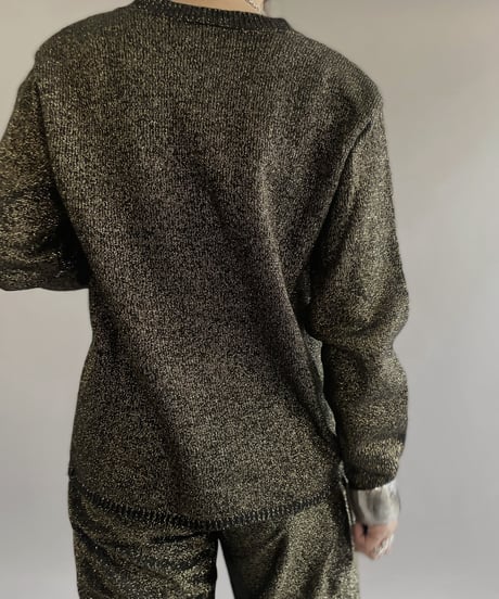 【USED】 Made in USA Lame Knit Cardigan Top  /240414-016