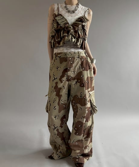 【RE;CIRCLE】 RE Camo Back Ribbon Frill Bustier / 260618-005