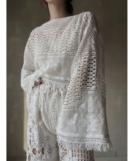 【RE;CIRCLE】 RE Crochet L/S Top①/20220317-001