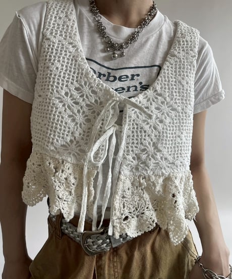 【RE;CIRCLE】RE Crochet Short Vest / 250515-003