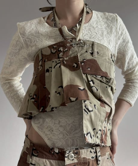 【3月中旬頃発送 / RE;CIRCLE】 RE  Military Camouflage Wrap Skirt / 260226-015