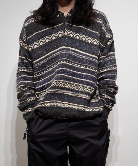 【USED】 Patterned MELANGE Knit Top /240205-002