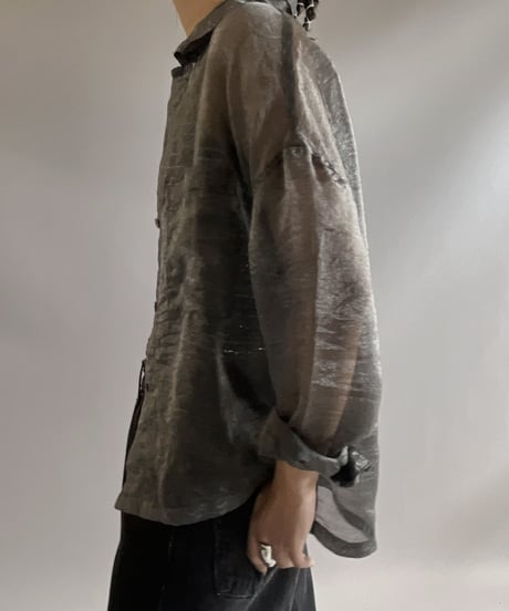 【USED】  L/S Lame Sheer Shirt / 230819-028