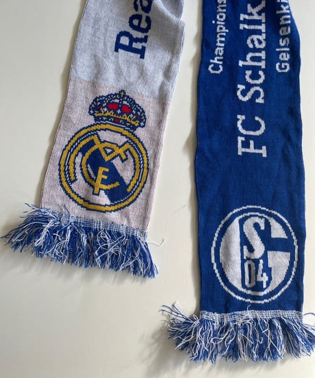 【USED】 Double Face Knit Soccer Muffler Blue × White / 230206-017