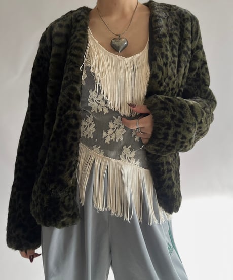 【USED】 Tally Weijl Leopard Patterned Fake Fur Jacket /241207-015
