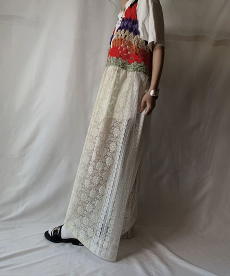 【RE;CIRCLE】 RE Lace × Crochet Shirt One-peice①/210801-069