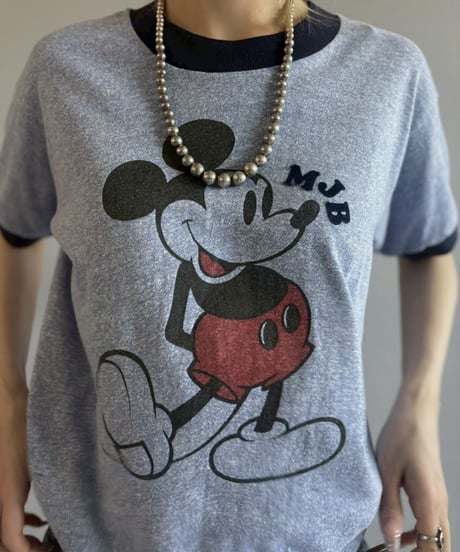 【USED】 Made in USA Mickey Mouse Ringer T-Shirt / 260523-010