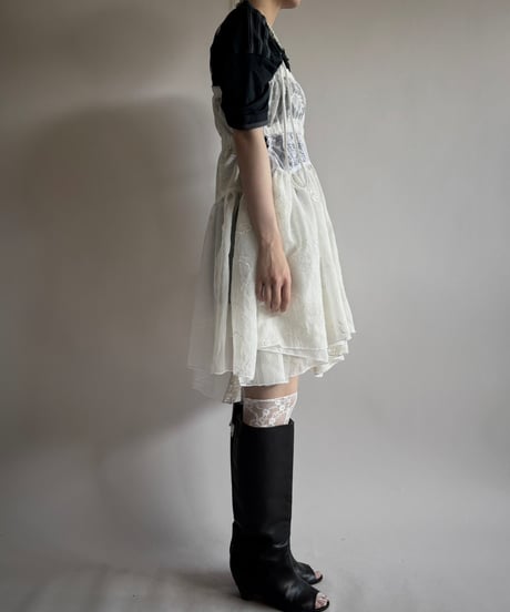 【RE;CIRCLE】RE Crochet Lace Patch work Camisole One-Piece Middle/250731-007