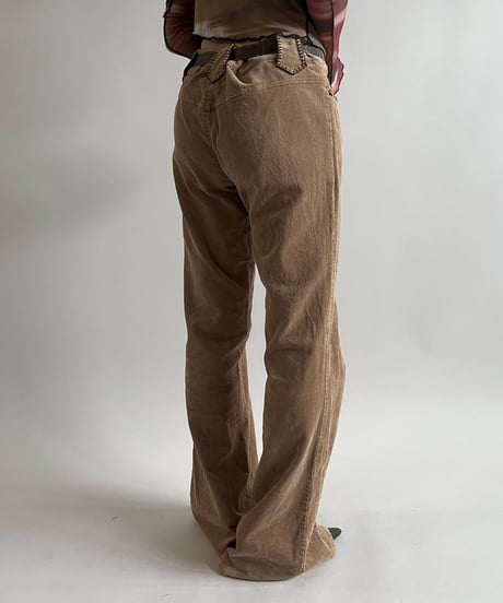 【USED】 Flower Embroidery Corduroy Flare Pants  /250301-016