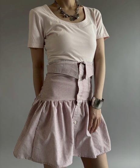 【RE;CIRCLE】  RE Stripe Shirt Mini One-Piece / 260611-001