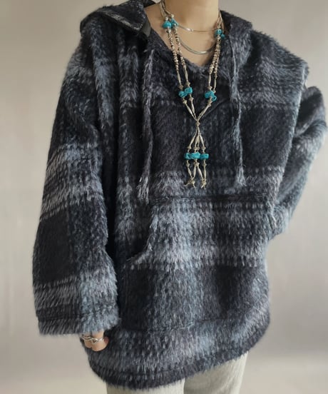 【RE;CIRCLE】 RE Mohair Mexican Hoodie Blue / 230105-005