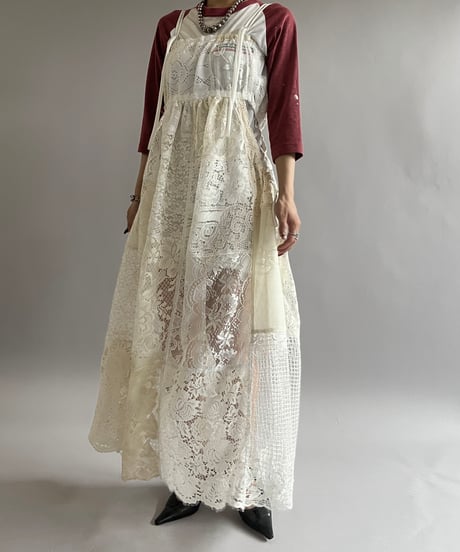 【RE;CIRCLE】RE Crochet Patch Camisole One-Piece/240829-003
