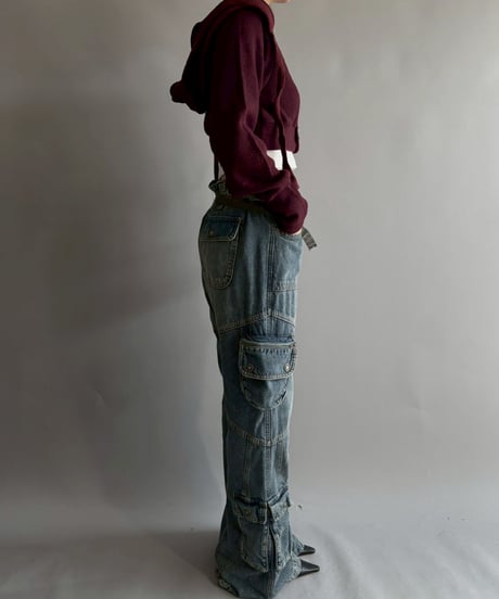 【RE;CIRCLE】 RE Hooded Acrylic Short Cardigan / 251016-001