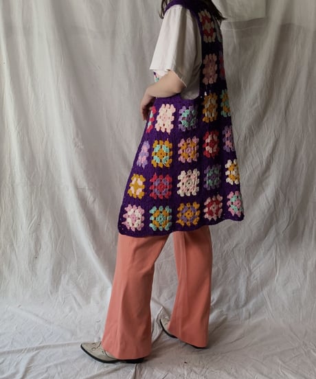 【USED】 Granny Knit Long Vest  /210421-024