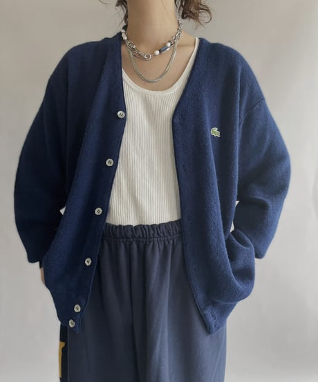 【USED】  IZOD Lacoste Acrylic Knit Cardigan / 240113-010