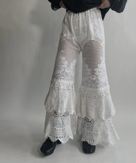 【RE;CIRCLE】 RE Crochet Tiered Pants / 220623-029