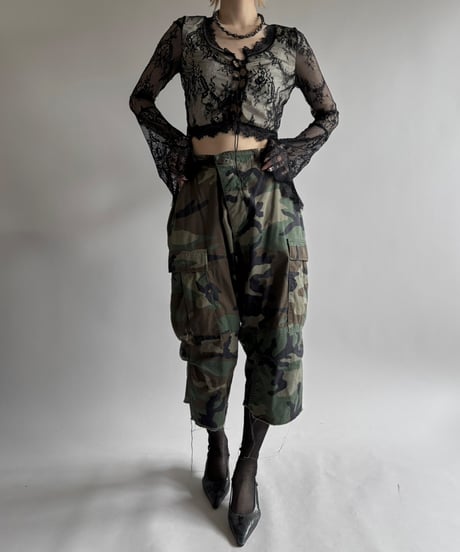 【USED】 Military Camouflage Cut Off Shorts / 250531-012