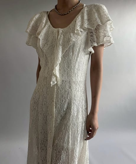 【USED】 Lace Pattern S/S One-Piece  /251012-012