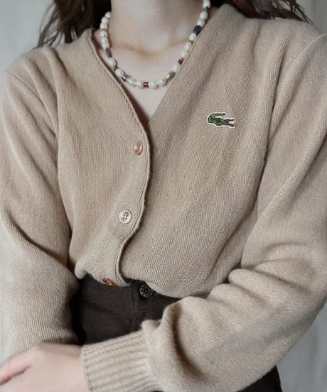 【USED】   LACOSTE Acrylic Cardigan/211126-004