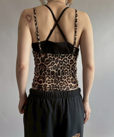 【USED】 Leopard Pattern Leotard Camisole Top  /251012-029