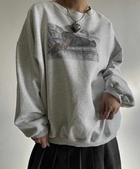 【USED】 90s Hanes Dog Print Sweat /250118-029