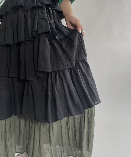 【RE;CIRCLE】 RE Tiered skirt / 220723-011