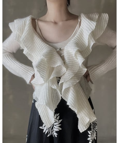 【USED】  Frill Knit Cardigan/220220-006