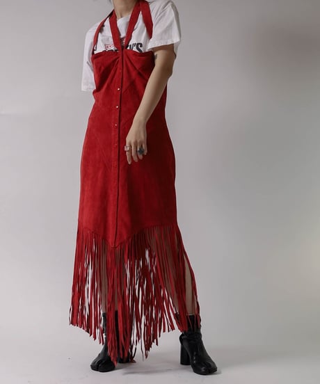 【USED】 Suede Fringe Dress/ 220324-017