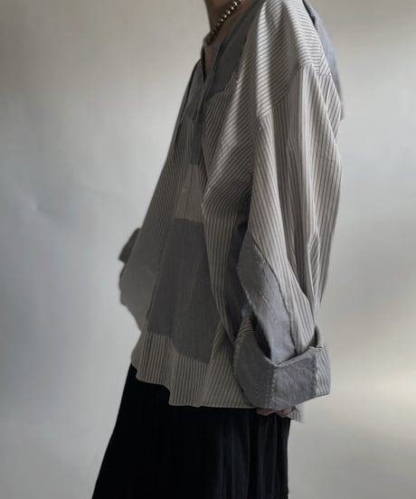 【RE;CIRCLE】 RE Stripe Shirt Mexican Hoodie / 220423-031