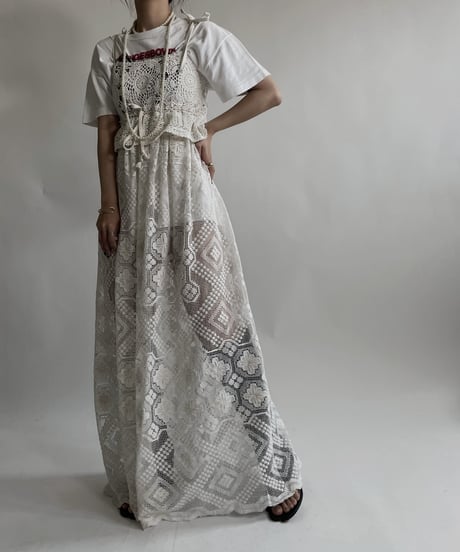 【RE;CIRCLE】 RE Crochet Lace Camisole One-piece / 220427-004