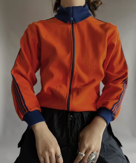 【USED】 Poly Zip-up Line Top Orange / 230128-024