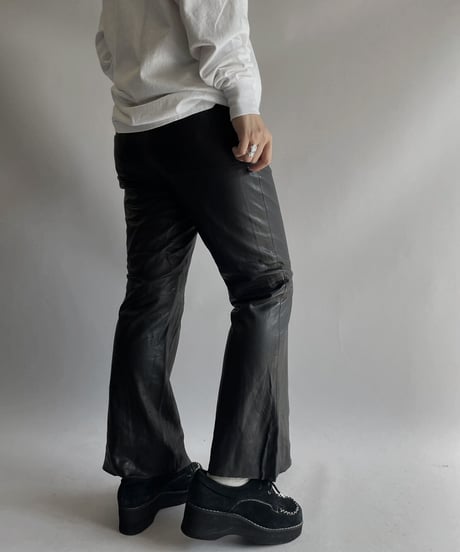 【USED】 vince Fake Leather Flare Pants / 231028-030