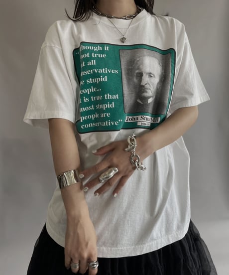 【USED】  John Stuart Mill Print T-Shirt / 230617-029